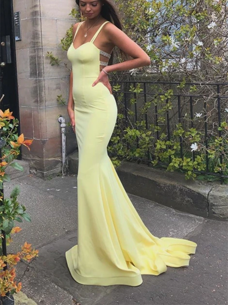 Mermaid Yellow Long Prom Dresses ...